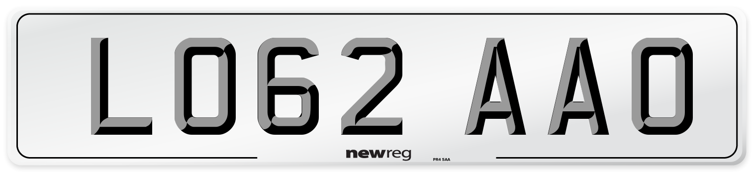 LO62 AAO Number Plate from New Reg